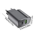 thumbnail image 3 of PD12W USB + Type-C Wall Charger, 5V2.4A, European Plug, Universal Compatibility, Compact and Reliable, 3 of 5