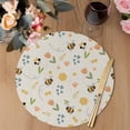 thumbnail image 3 of Flowers Bees Round 13 Inch Placemats Set of 4, Farmhouse Spring Botanical Flowers Leaves HeatResistant Non Slip Place Mats for Dining Table, Wipeable Braided Kitchen Table Mats for Housewarming, 3 of 9