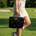 thumbnail image 3 of COEQINE Quilted Seat Cover for Golf Carts, Includes Carry Handle for Bag-Style Folding, Universal Fit Most 2-Seaters, 4 Storage Pockets, Ideal Gift for Golfers, Mushroom Daisy Dragonfly, 3 of 8