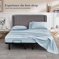 thumbnail image 2 of 800 Thread Count Queen Size 28" Split Top Flex Head Sheet Set – 100% Egyptian Cotton, 18" Deep Pockets, Adjustable Bed, 4-Piece Set Color French-Blue Solid, 2 of 5