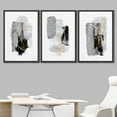thumbnail image 2 of IDEA4WALL Framed Canvas Print Wall Art Set of 3 Dark Pastel Paint Stroke Collage Illustrations Abstract Geometric Modern Art Color Block Wall Decorative Artwork for Room Decor - Black 24"x36"x3, 2 of 5