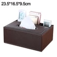 thumbnail image 2 of Tissue Box Cover Leather Retro Rectangular Multifunctional Remote Control Stationery Napkin Holder, Modern Facial Tissue Pumping Paper Dispenser, 2 of 5