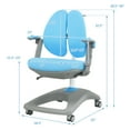 thumbnail image 2 of Gymax Kids Desk Study Chair Adjustable Height Depth w/ Sit-Brake Casters Blue, 2 of 10