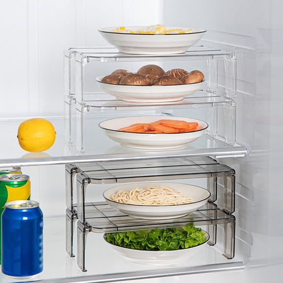 DEEPCRAFF 2-Pack Detachable Refrigerator Storage Shelves Organizer Rack for Kitchen and Home Accessories