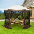 thumbnail image 2 of 6-Sided Pop-Up Gazebo Tent, Waterproof UV50+ Shelter with Mosquito Netting, 60-Second Setup, 250D Oxford Fabric & 11 Stakes for Camping, Backyard, Outdoor Events, 2 of 8