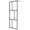 thumbnail image 3 of vidaXL Walk-in Shower Wall with Shelf Black 31.5"x76.8" ESG Glass&Aluminum, 3 of 9