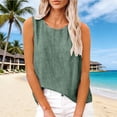 thumbnail image 6 of YOZGXEG Going Out Tops For Women Women Summer Cotton Linen Sleeveless Tank Top Basic Layering Camisole Casual Beach Vacation Shirt Green S-5Xl, 6 of 8