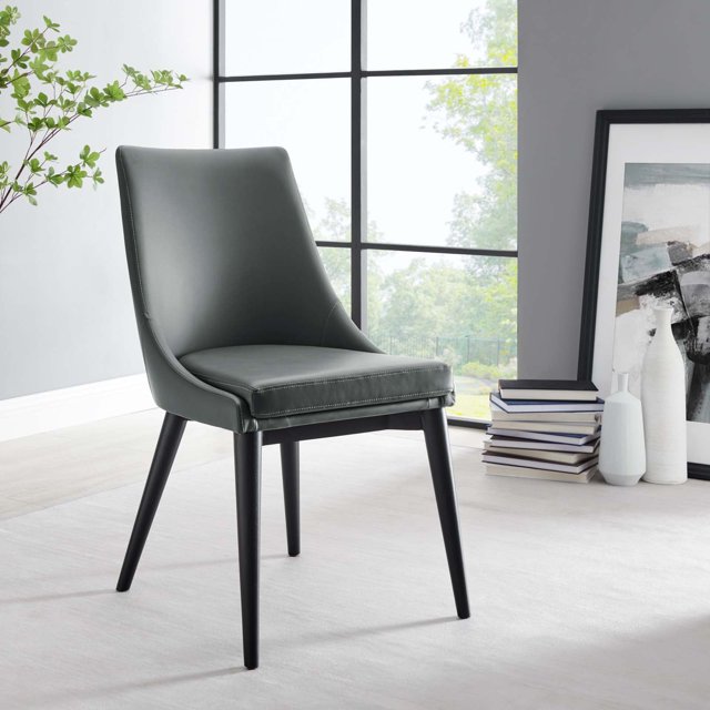 Modway Vegan Leather Dining Chair, Gray