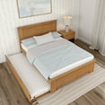 thumbnail image 6 of Plank+Beam Solid Wood Farmhouse Full Bed with Panel Headboard with Trundle, Pecan, 6 of 9