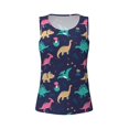 thumbnail image 4 of Haiem Cartoon Dinosaur Workout Tank Tops for Women, Athletic Sports Slim-Fit Tank Tops, Compression Sleeveless Dry Fit Shirts,Athletic Shirt-Small, 4 of 9