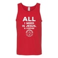 thumbnail image 2 of Wild Bobby, All I Need is Jesus & Coffee Inspirational/Christian Men Graphic Tank Top, Red, XX-Large, 2 of 6