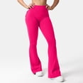 thumbnail image 3 of Women's Cargo Pants High Waist Fashion Flared Elastic for Training Wide Leg Yoga Pants with Pockets, 3 of 8