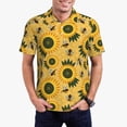 thumbnail image 2 of Balery Bees and Sunflowers Printed Men’s Short Sleeve Polo Shirt, Midweight Men's Shirt,Golf Polo shirts -X-Large, 2 of 8