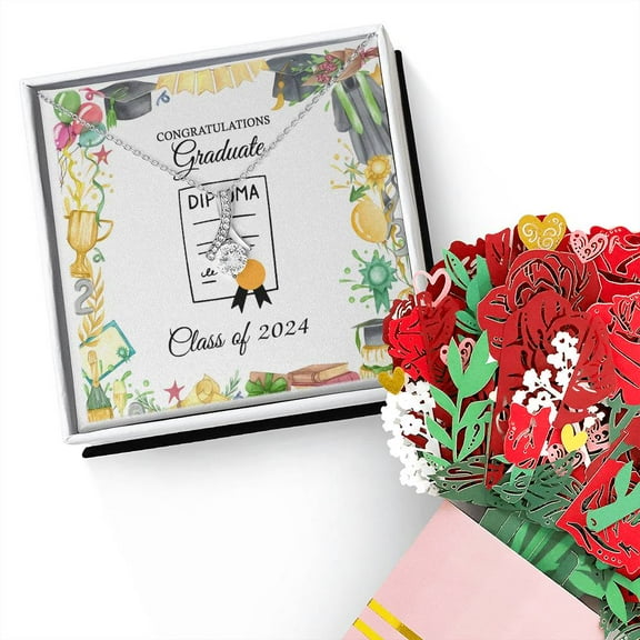 Graduation Gift for Her, College Graduation Gift, High School Graduation Gifts, Grad Gift 2024 Alluring Beauty Sweet Devotion Flower Bouquet Bundle Necklace Gift for her Birthday gift Xmas Gift