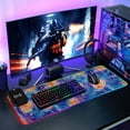 thumbnail image 6 of Orange and Blue Tie Dye Wireless Charging RGB Gaming Mouse Pad Large Keyboard Mat Rubber Base 13 Light Modes, 6 of 6