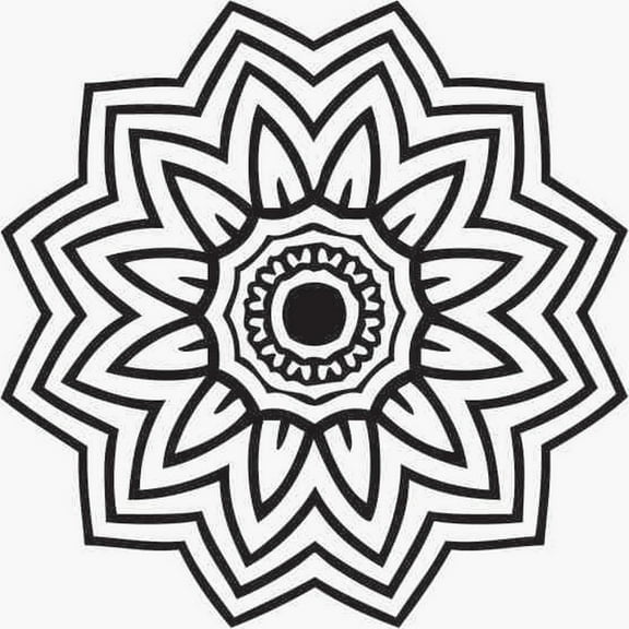 Printtoo Round Wooden Rubber Crafting Textile Stamp Floral Mandala Pattern Stamps-2 Inch