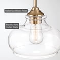 thumbnail image 2 of Kira Home Harlow 9" Schoolhouse Pendant Light, Glass Shade, Farmhouse Gold Hanging Light, Schoolhouse Glass, Cool Brass, 2 of 8