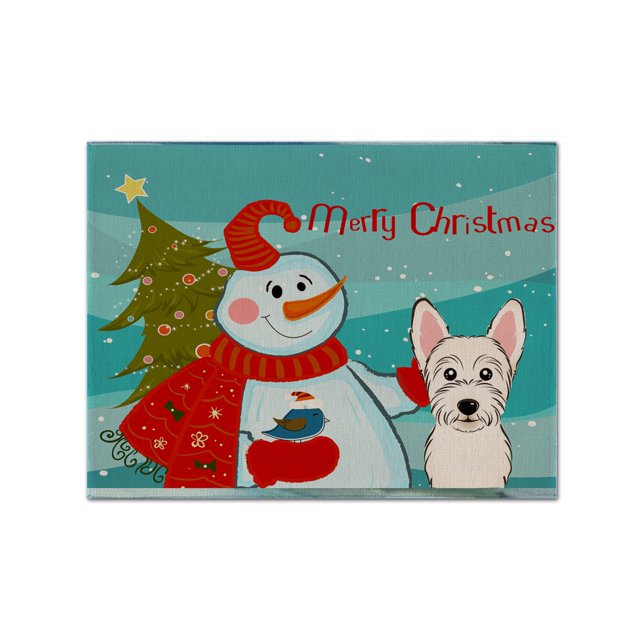 Mantel individual de tela Caroline's Treasures BB1846PLMT Muñeco de nieve multicolor