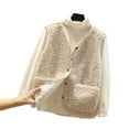 thumbnail image 2 of IMENGL Solid color warm windproof particle plush vest jacket, White M, Size M-2XL, 2 of 9
