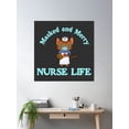 thumbnail image 2 of Masked And Merry Nurse Life Cat - Clear Blue Poster Wall Art, Modern Wall Decor, 30x30 UNFRAMED, 2 of 3