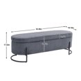 thumbnail image 7 of Storage Ottoman, Upholstered Ottoman Bench with Safety Hinge, Entryway Padded Footstool for Living Room & Bedroom, Dark Gray, 7 of 7