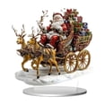 thumbnail image 2 of Darzheoy Christmas Santa Figurine, Sleigh Acrylic Tabletop Ornament, Winter Holiday Gift Accent, Christmas Decorations Indoor for Home Table Shelf Mantel, 2 of 7