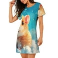 thumbnail image 2 of Vsdgher Nuage Mignon Motif Hamster Chemise de Nuit à Manches Courtes Col Rond Mignonne Robe de Nuit Confortable, 2 of 6