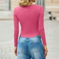 thumbnail image 5 of Jinhomg Womens Ribbed Knit Long Sleeve Crop Tops Basic Slim Fitted Shirts Fashion Clothes 2025 Going Out Y2k Tops Regalos para mamá Hot Pink M, 5 of 8