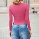 thumbnail image 5 of HongQid Long Sleeve Shirts Slim Fit for Women Trendy Casual Square Neck Tops Lightweight Tunic Sweaters, 5 of 8