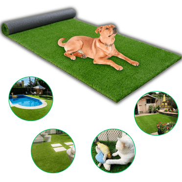 Prilinex Waterproof Artificial Grass Turf 5 x 8 Ft Indoor Outdoor Garden Lawn Mat Fake Grass Rug for Pets, 1.38"H
