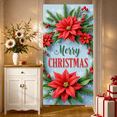 thumbnail image 5 of Festive Banner Merry Christmas Decorative Design Red Poinsettia Floral Holiday Decoration for Seasonal Celebration Indoor Venue Winter Party, 5 of 9