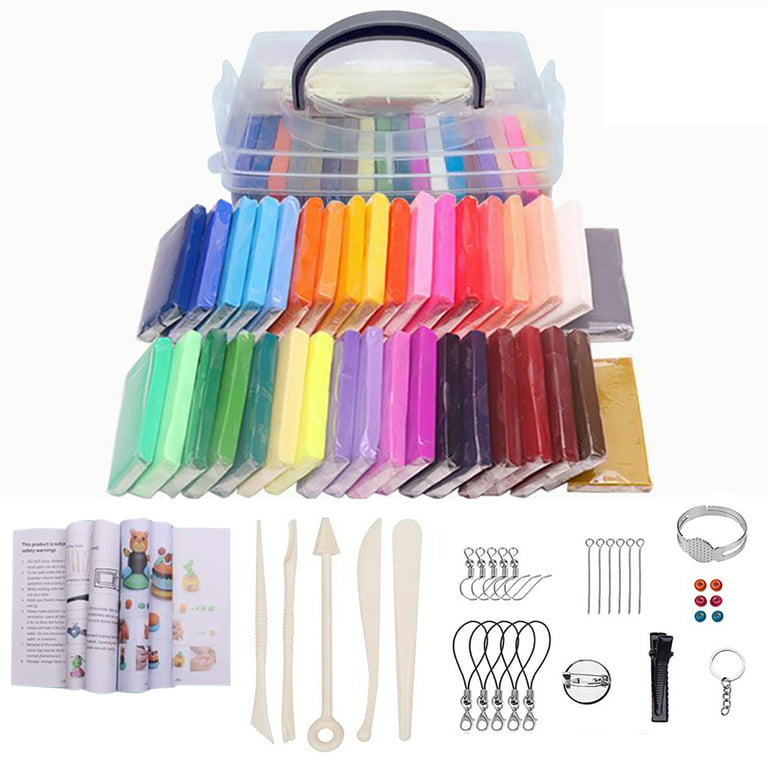 Art Craft Clay Kit - 32 Colors Soft DIY Oven Bake Modeling Clay Molding Clay