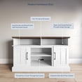 thumbnail image 3 of BELLEZE Modern 48" Farmhouse Wood TV Stand & Media Entertainment Center Console Table for TVs up to 50 Inch with Open Storage Shelves & Cabinets - Norrell (White), 3 of 7