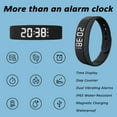 thumbnail image 4 of Upgraded Rise Alarm Band, Waterproof Original Rise Alarm Band for Deep Sleeper, Magnetic Charging Smart Wake-Up Wristband with Silent Vibration, Step Counter&Timer, Adjustable Comfortable Fit (Black), 4 of 7