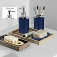 thumbnail image 2 of Bathroom Accessories Set 6 Piece Bath Ensemble Includes Soap Dispenser, Toothbrush Holder, Toothbrush Cup, Soap Dish for Decorative Countertop and Housewarming Gift (Royal blue-6pcs), 2 of 6