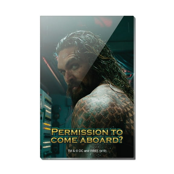 Aquaman Movie Permission to Come Aboard Rectangle Acrylic Fridge Refrigerator Magnet