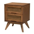 thumbnail image 5 of Baxton Studio Nura Mid-Century Modern Walnut Brown Finished Wood and Rattan Queen Size 3-Piece Bedroom Set, 5 of 13