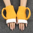 thumbnail image 2 of Jarra de cerveza tejida con medio dedo, diseño de guantes, cálida para invierno, 2 of 6