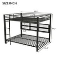 thumbnail image 4 of Euroco Metal Queen over Queen Size Bunk Bed with Storage Cabinets & LED Light for Bedroom, Black, 4 of 11