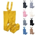 thumbnail image 4 of Zwiiyzr Infant Baby Girl Boy Ribbed Leggings Suspender Pants Overalls 6 Months-4 Years Toddlers High Waist Knit Tights Pantyhose Socks Winter Warm Stockings Orange, 4 of 5