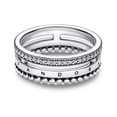 thumbnail image 1 of Anillo Pandora Con Pavé Abalorios Con Logotipo De Signature 192312C01 | Talle 50 | Joyería De Lujo Para Mujer | Ideal Para Regalo Elegante | Compatible Con Charms Pandora, 1 of 5