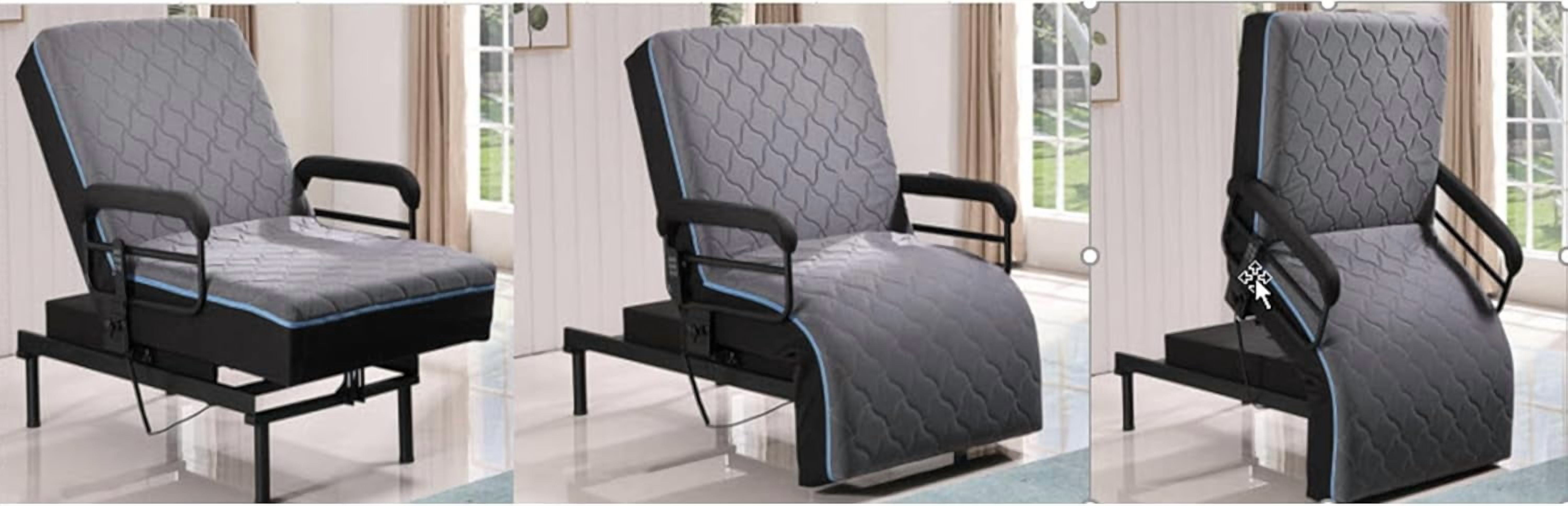 Bed Lift Frame with Remote Control Lift, Height Adjustable Bed for Seniors, Twin XL