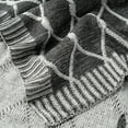 thumbnail image 4 of Battilo Grey Geometric Patterns Diamond Checked Knitted Throw, 50" x 60", 4 of 7