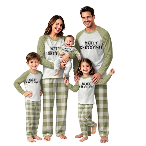 Lvotionpl 2026 Family Christmas Pajamas Matching Sets, Match Family Christmas Pjs Long Sleeve Top & Pants Set Matching Holiday Family Pajama Xmas Sets