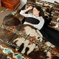 thumbnail image 3 of Feelyou Aztec Twin Bedding Sets 7pcs, Brown Cow Print Bedding Comforter Set, 3 of 7