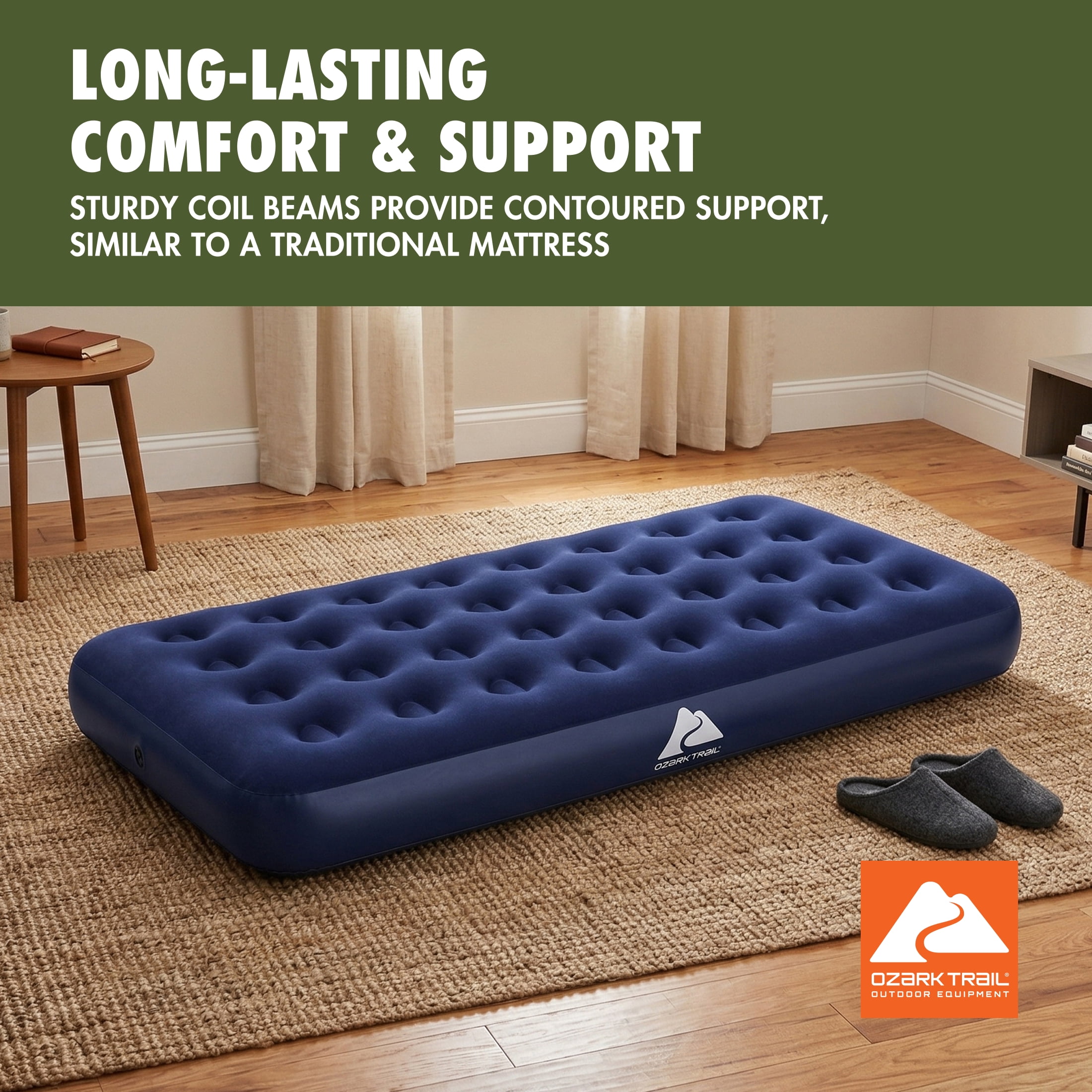 (3 pack) Ozark Trail Twin Air Mattress, 10 inch Air Bed, Inflatable Air Mattress, Blow Up Mattress without Pump