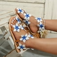 thumbnail image 6 of Anuirheih New Summer Roman Flat Shoes Casual Pullover Toe Women's Sandals Beach Shoes Sandals Women (Blue), 6 of 7