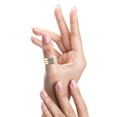 thumbnail image 2 of 10K White Gold 3MM Comfort Fit Curved Double Wave Thumb Ring For Women and Men, 2 of 7