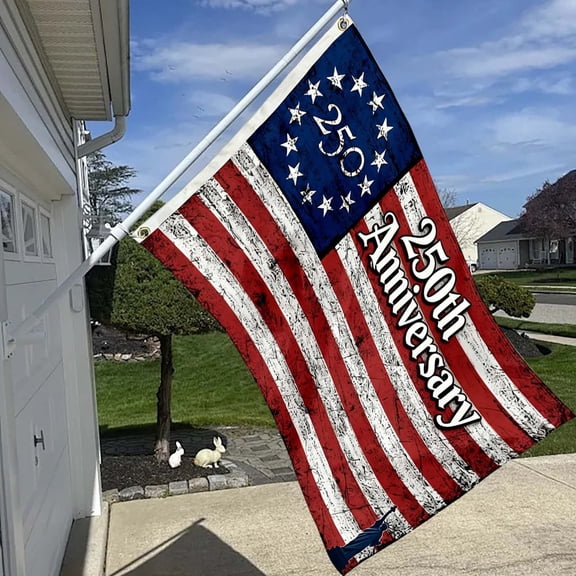 250th Anniversary Flag, 250 Anniversary USA Flag, America 250 Flag, 3x5 Feet Polyester Patriotic Flag With Brass Grommets For Outdoor Display