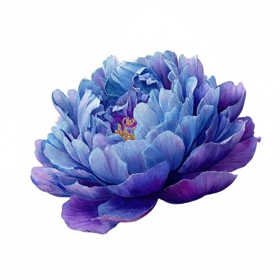 Blue Purple Peony Flower Car Decal 5 Inch Elegant Floral Vinyl Sticker Unique Botanical Aesthetic for Car Window Bumper Laptop Artistic Nature Decor